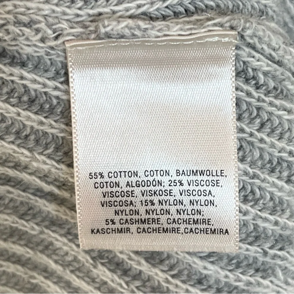 Anthropologie MOTH Cotton Cashmere Tie Front Cowl Neck‎ Sweater Gray Size Medium